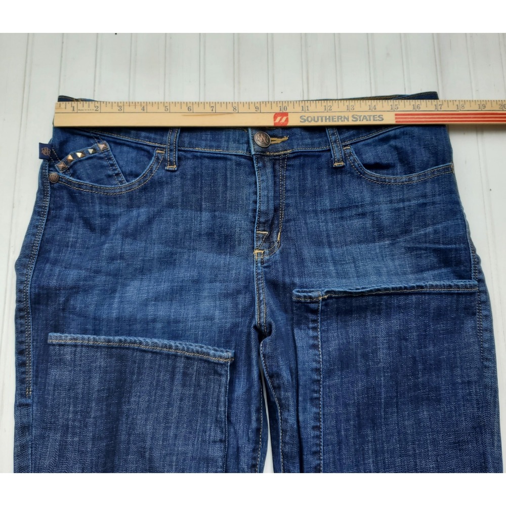 Rock & Republic Sadie Straight Leg Jeans Dark Wash Studded Blue Denim 14M - Picture 3 of 7